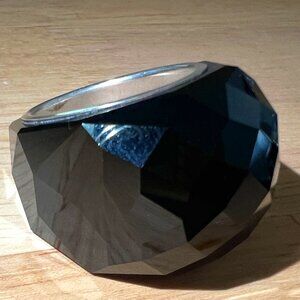 Brand New, Never Worn Authentic Swarovski Large Black Nirvana Ring, sz58